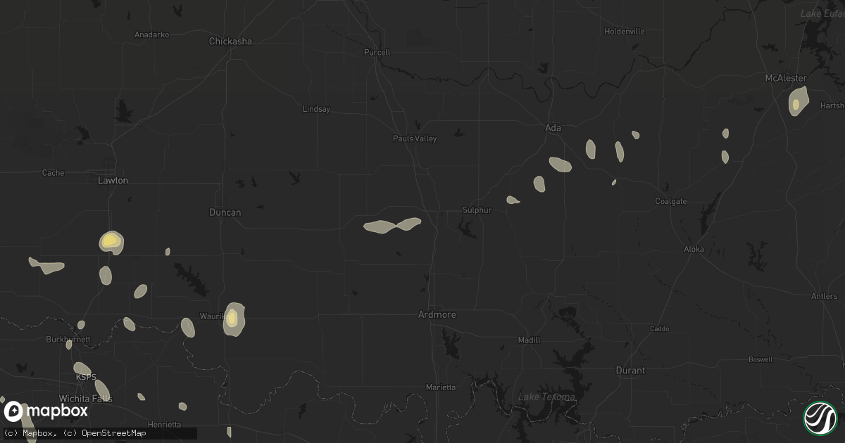 Hail map in Davis, OK on May 22, 2026