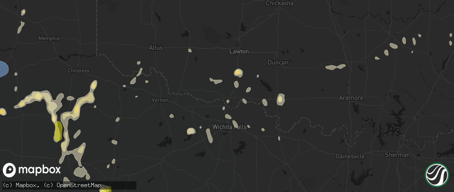 Hail map in Devol, OK on May 22, 2026