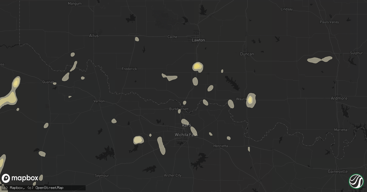 Hail map in Devol, OK on May 22, 2026