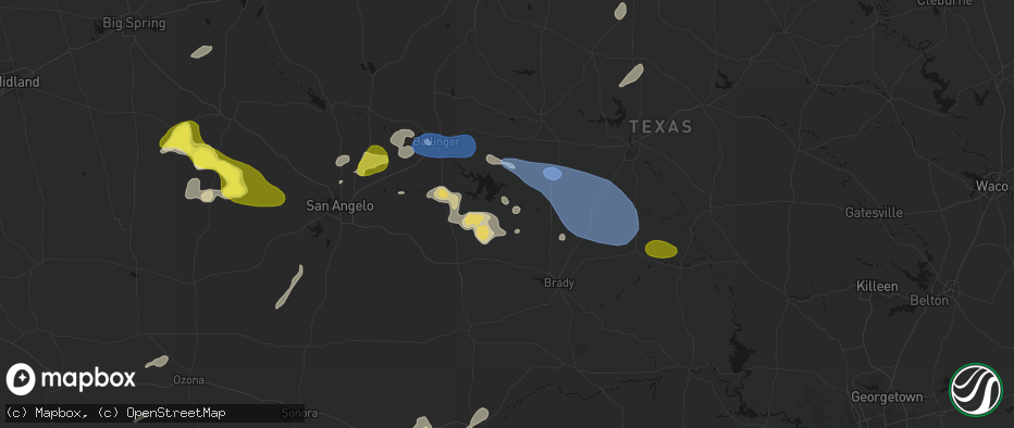 Hail map in Doole, TX on May 22, 2026
