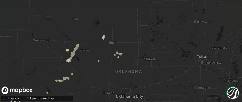 Hail map in Douglas, OK on May 22, 2026
