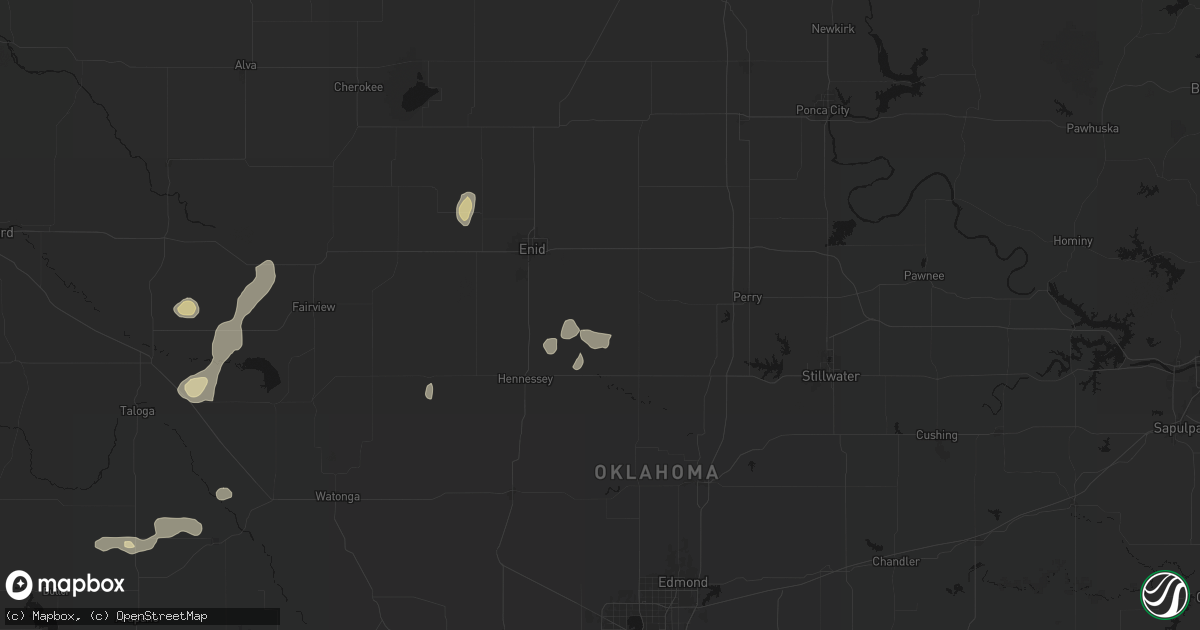 Hail map in Douglas, OK on May 22, 2026