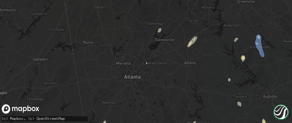 Hail map in Duluth, GA on May 22, 2026
