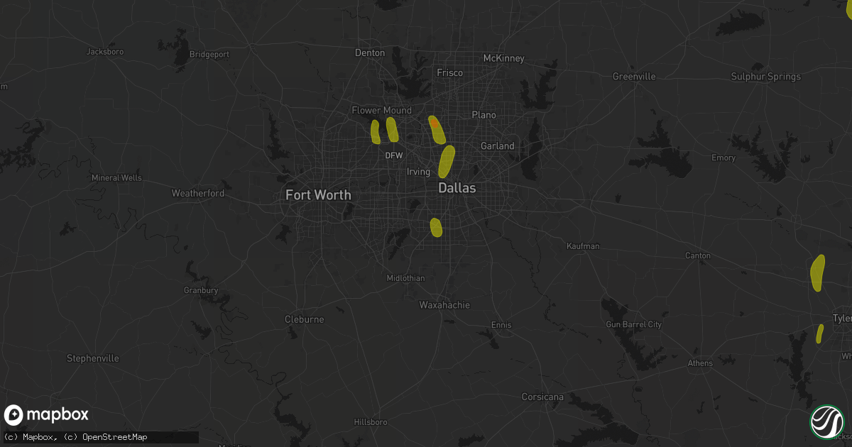 Hail map in Duncanville, TX on May 22, 2026