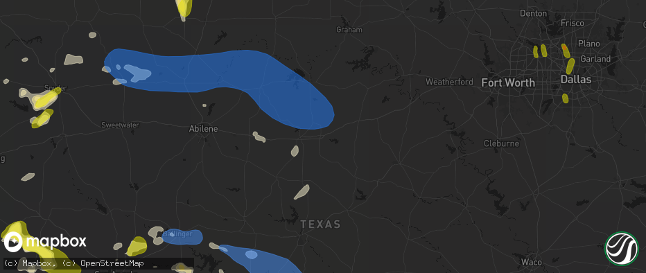 Hail map in Eastland, TX on May 22, 2026