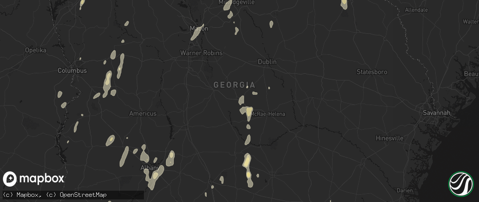 Hail map in Eastman, GA on May 22, 2026