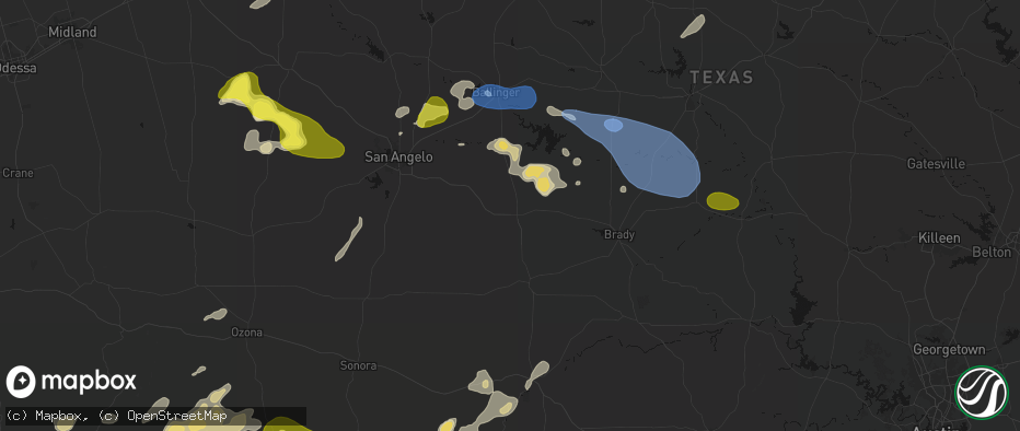 Hail map in Eden, TX on May 22, 2026