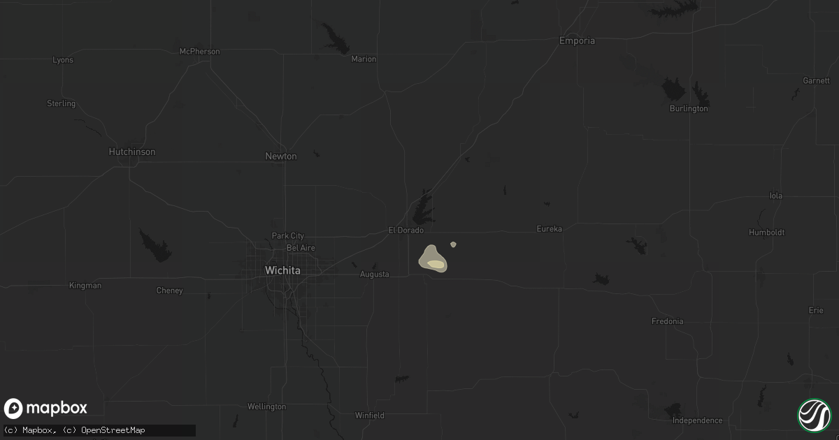 Hail map in El Dorado, KS on May 22, 2026
