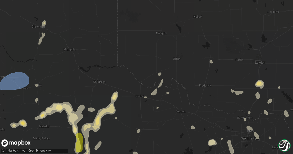 Hail map in Eldorado, OK on May 22, 2026
