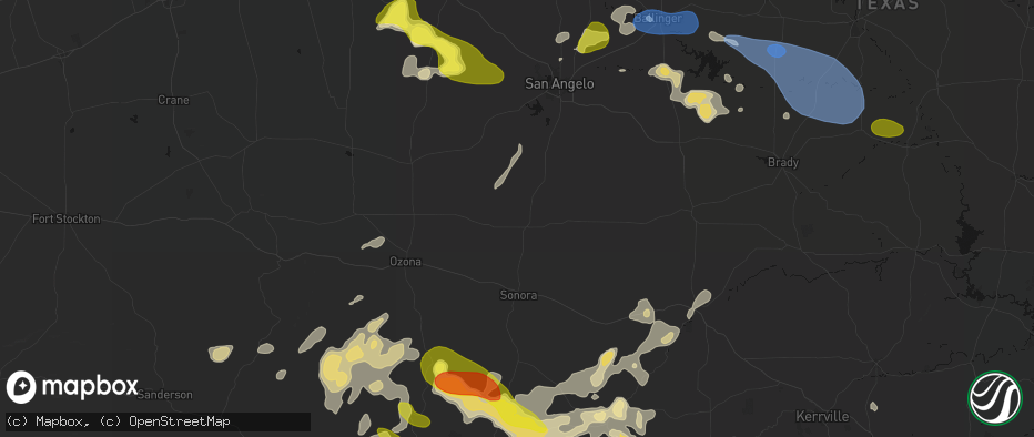 Hail map in Eldorado, TX on May 22, 2026