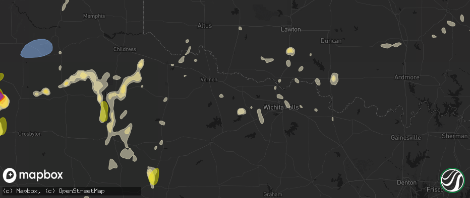 Hail map in Electra, TX on May 22, 2026