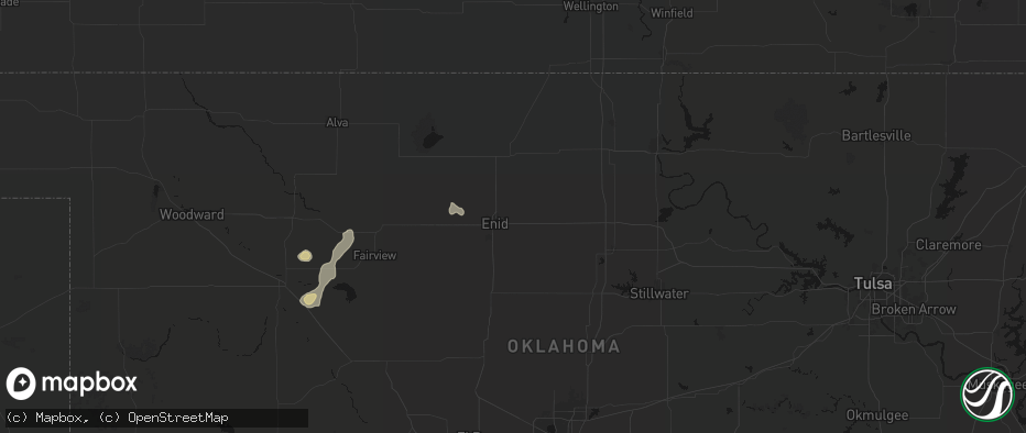 Hail map in Enid, OK on May 22, 2026