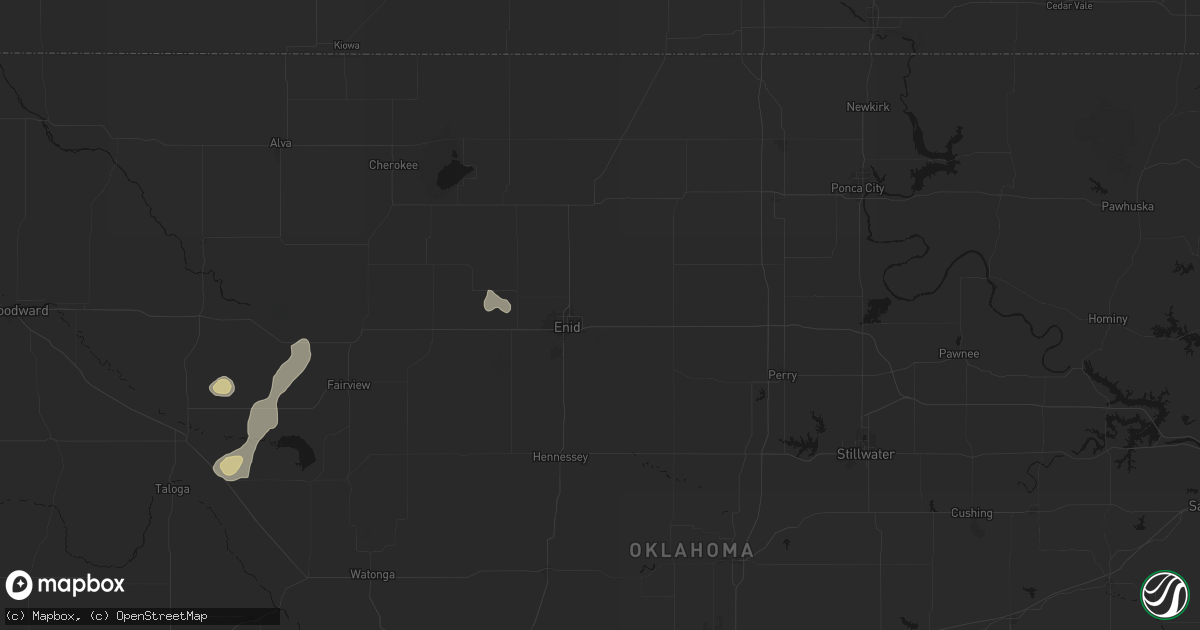 Hail map in Enid, OK on May 22, 2026