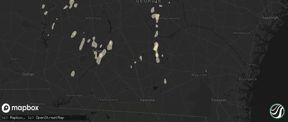 Hail map in Enigma, GA on May 22, 2026