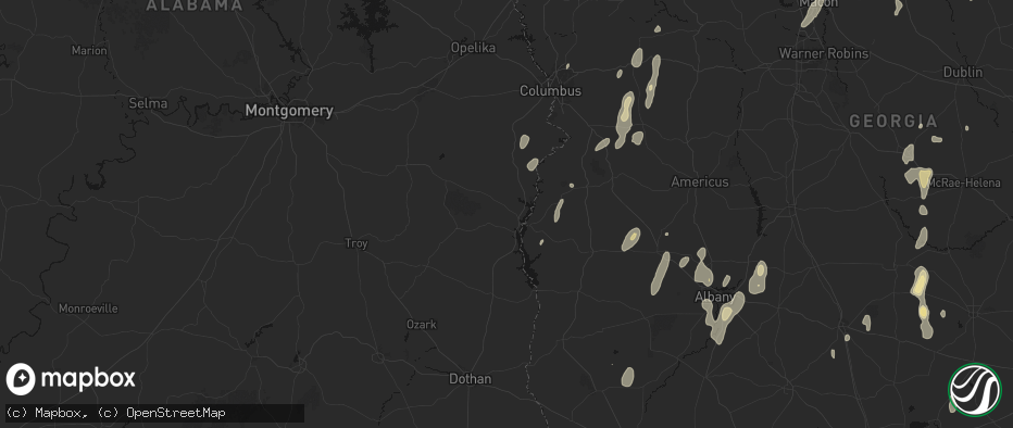 Hail map in Eufaula, AL on May 22, 2026