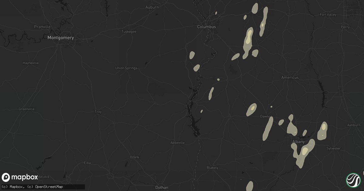 Hail map in Eufaula, AL on May 22, 2026
