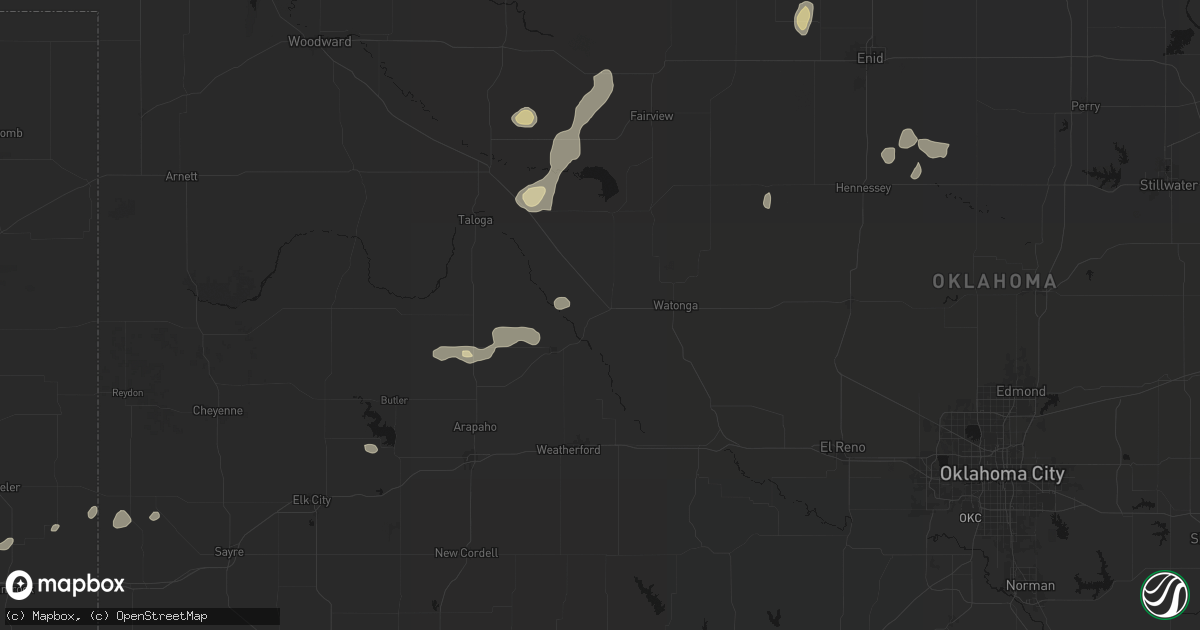 Hail map in Fay, OK on May 22, 2026