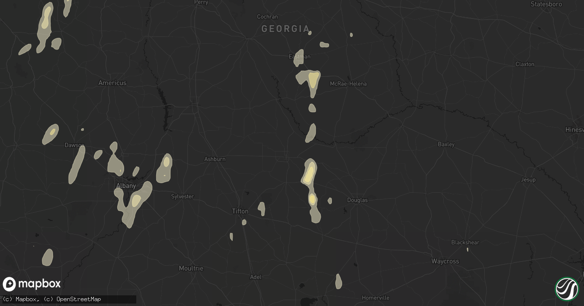 Hail map in Fitzgerald, GA on May 22, 2026