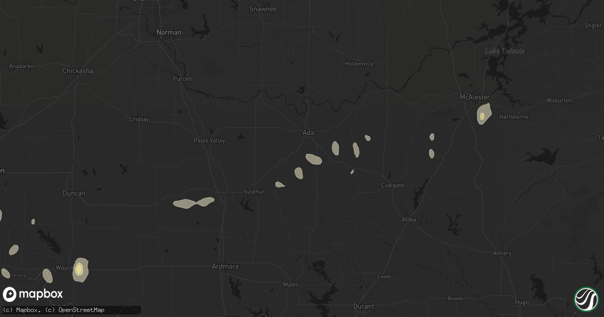 Hail map in Fitzhugh, OK on May 22, 2026