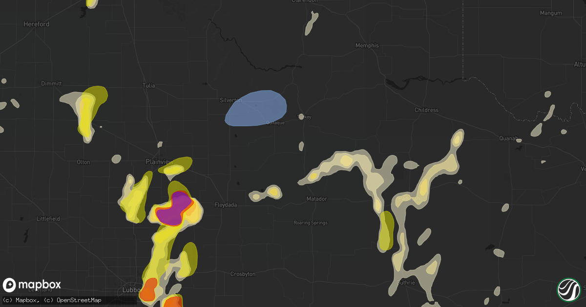 Hail map in Flomot, TX on May 22, 2026