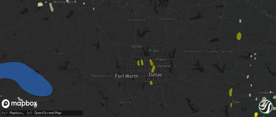 Hail map in Flower Mound, TX on May 22, 2026
