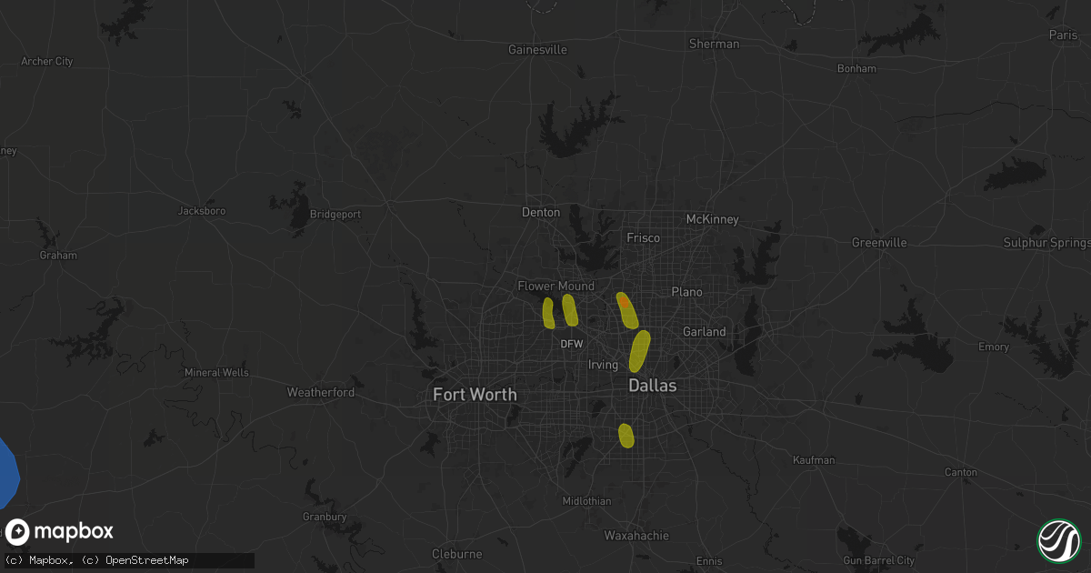 Hail map in Flower Mound, TX on May 22, 2026