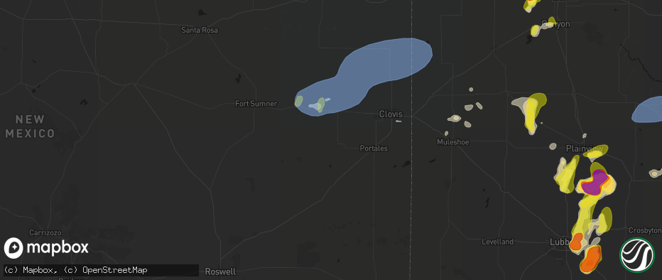 Hail map in Floyd, NM on May 22, 2026