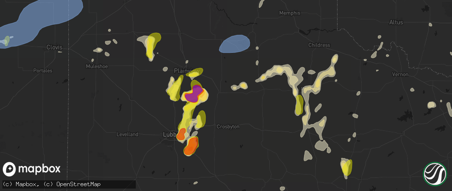 Hail map in Floydada, TX on May 22, 2026