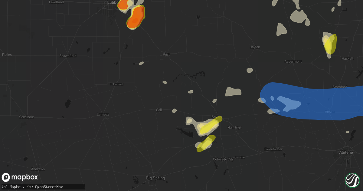 Hail map in Fluvanna, TX on May 22, 2026