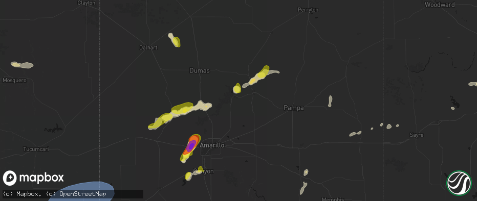 Hail map in Fritch, TX on May 22, 2026