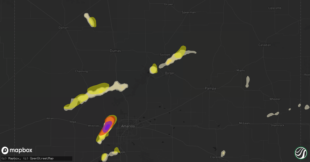 Hail map in Fritch, TX on May 22, 2026