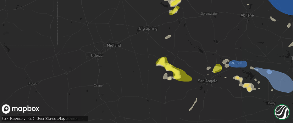 Hail map in Garden City, TX on May 22, 2026