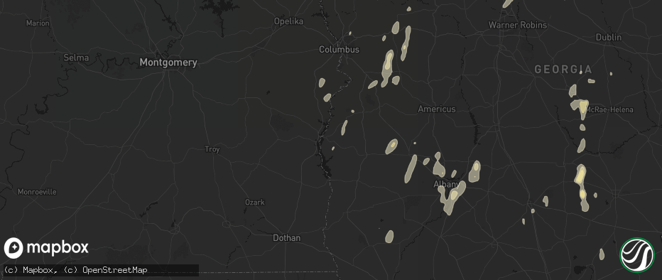 Hail map in Georgetown, GA on May 22, 2026