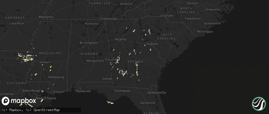 Hail map in Georgia on May 22, 2026