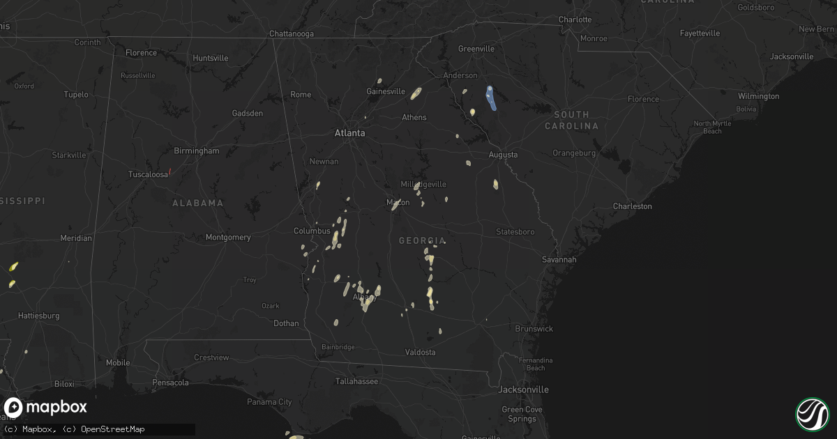 Hail map in Georgia on May 22, 2026