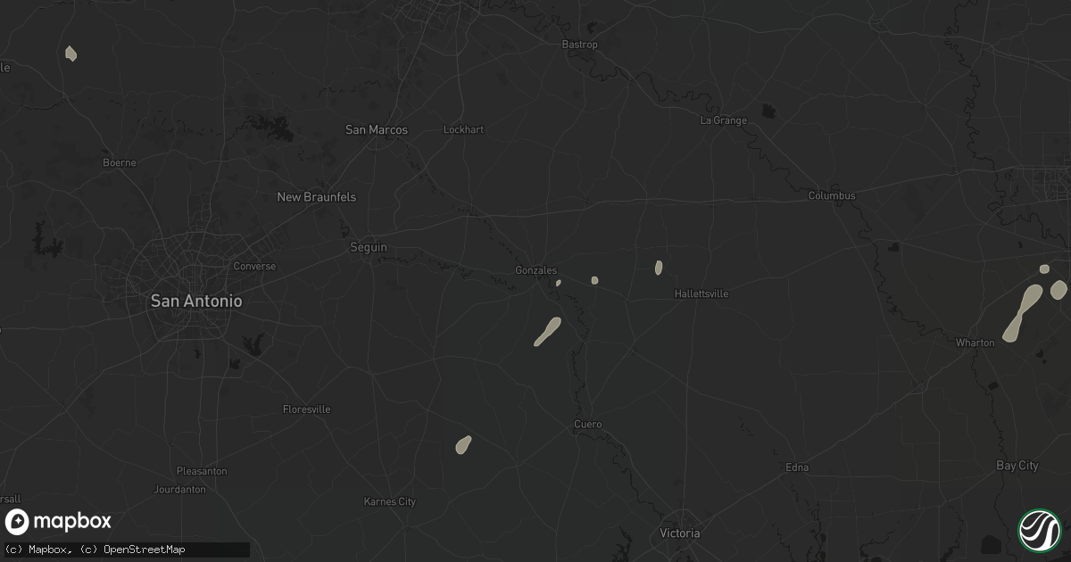 Hail map in Gonzales, TX on May 22, 2026