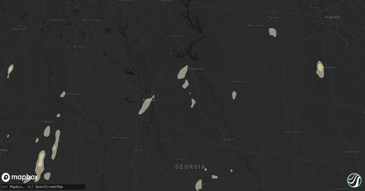 Hail map in Gordon, GA on May 22, 2026
