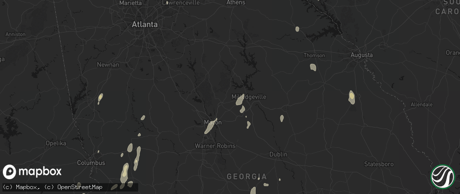 Hail map in Haddock, GA on May 22, 2026