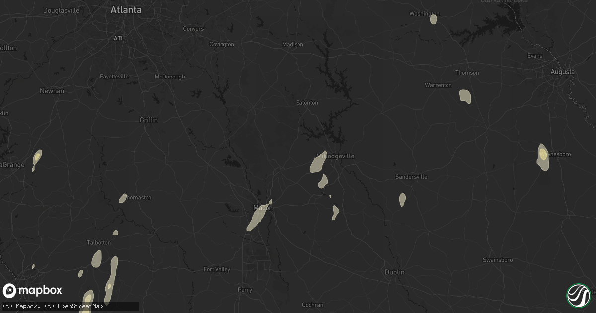Hail map in Haddock, GA on May 22, 2026