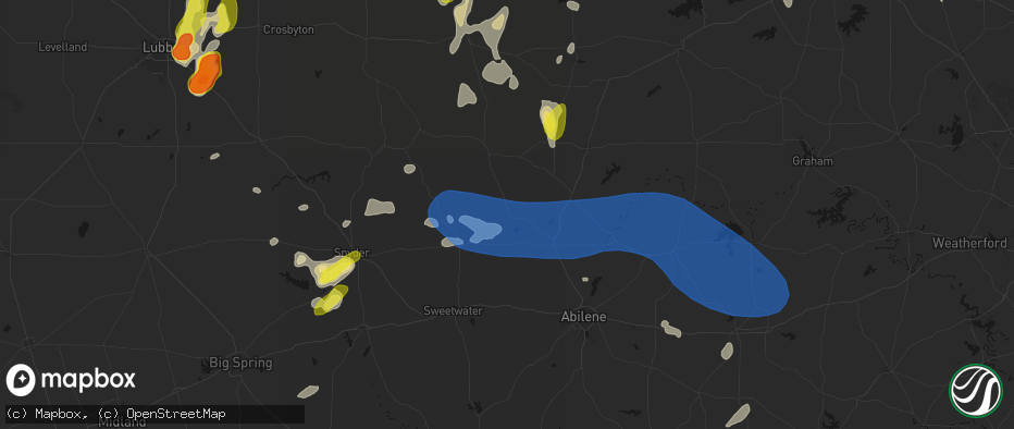 Hail map in Hamlin, TX on May 22, 2026