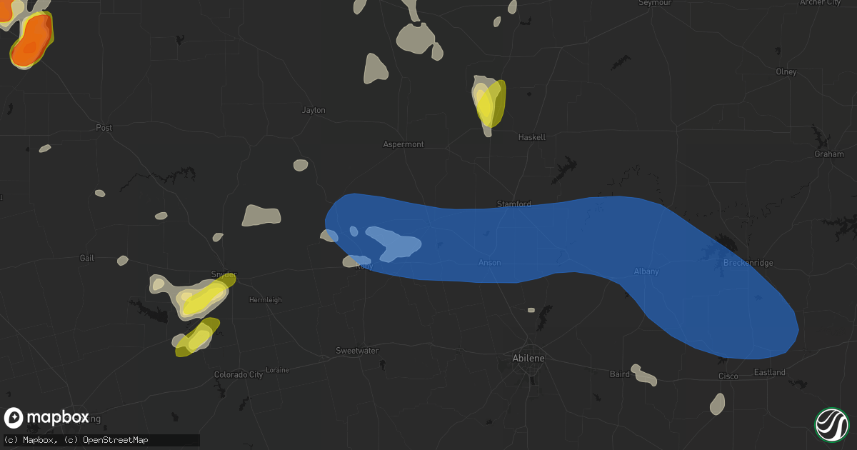 Hail map in Hamlin, TX on May 22, 2026