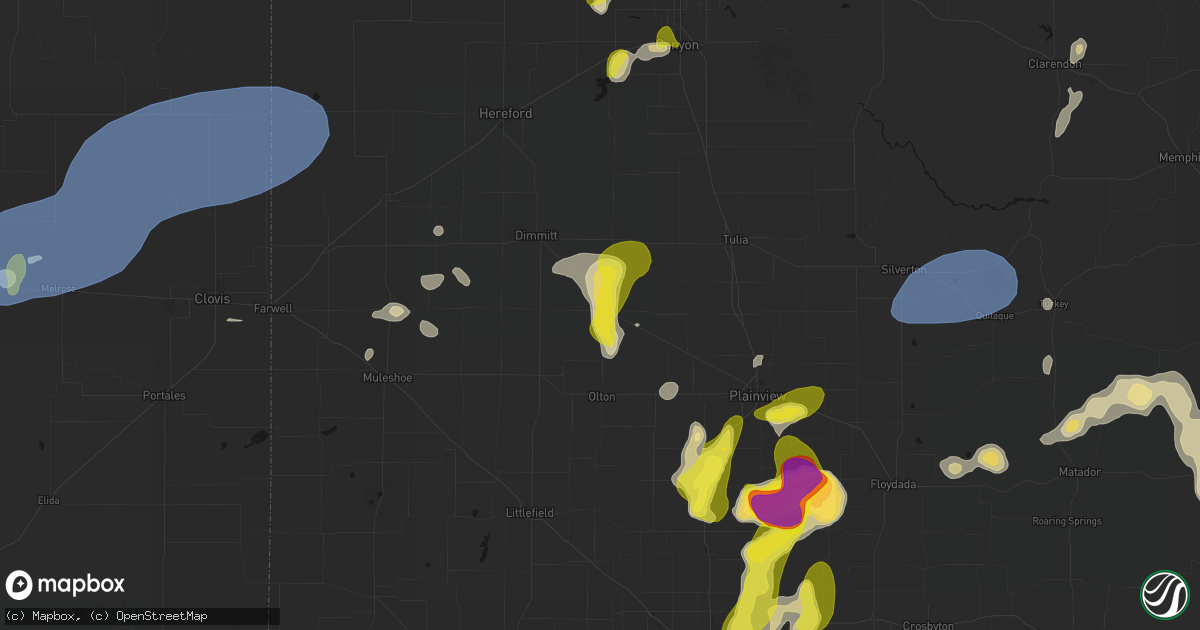 Hail map in Hart, TX on May 22, 2026