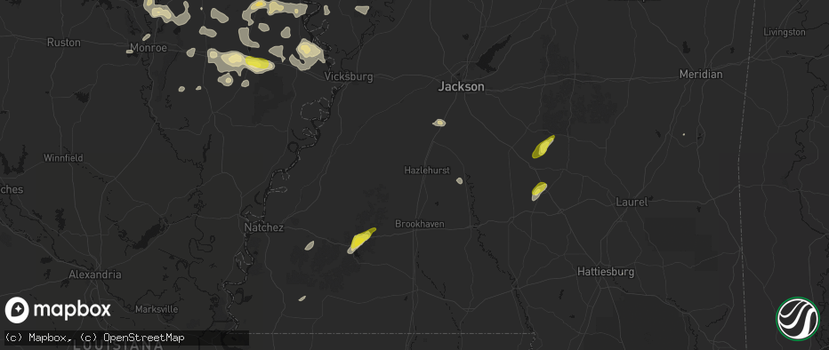 Hail map in Hazlehurst, MS on May 22, 2026