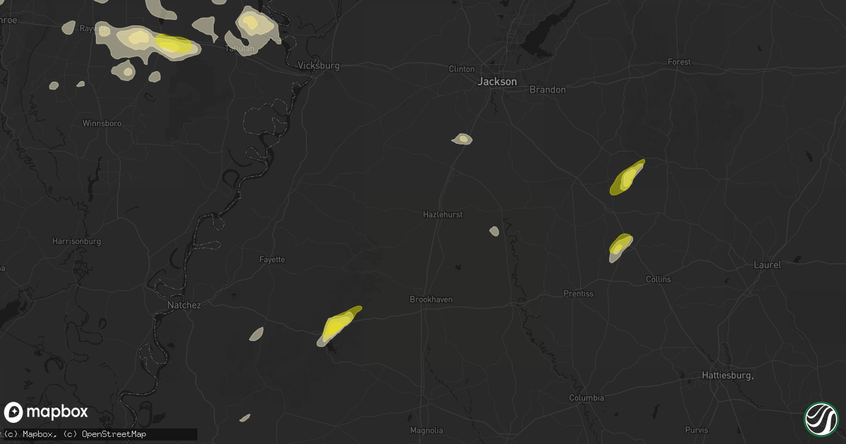 Hail map in Hazlehurst, MS on May 22, 2026