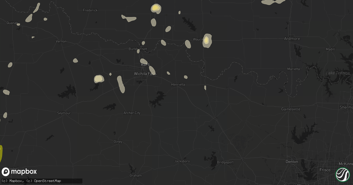 Hail map in Henrietta, TX on May 22, 2026