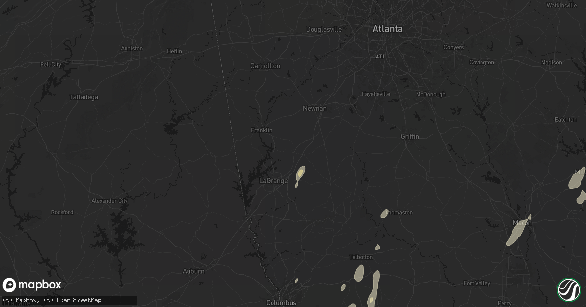 Hail map in Hogansville, GA on May 22, 2026