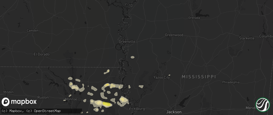 Hail map in Hollandale, MS on May 22, 2026