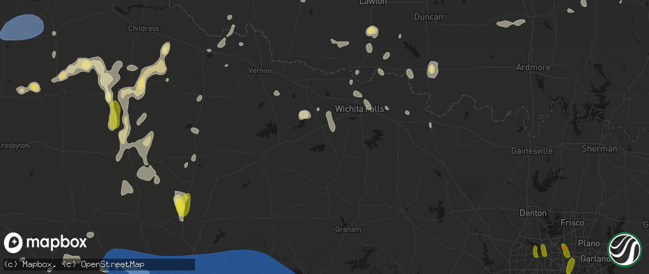 Hail map in Holliday, TX on May 22, 2026