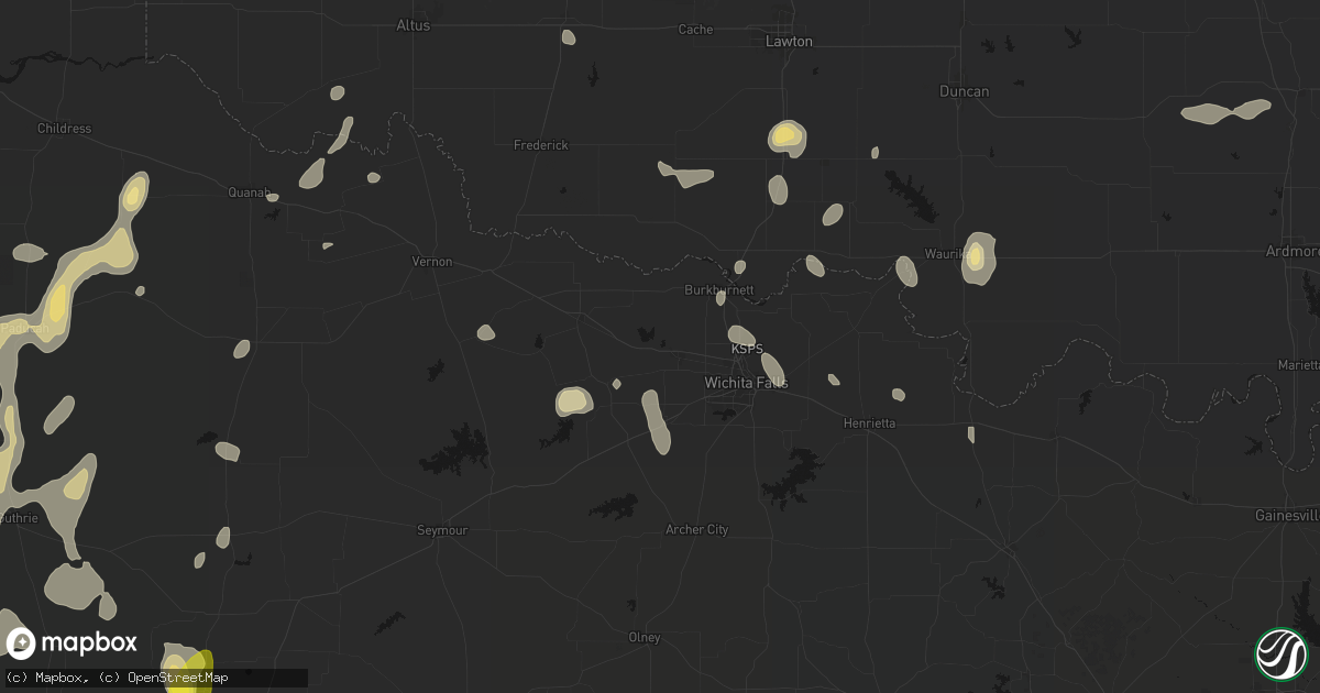 Hail map in Iowa Park, TX on May 22, 2026