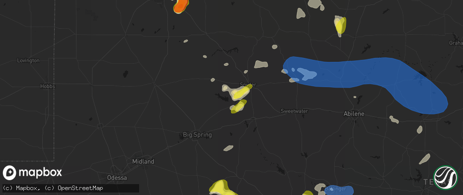 Hail map in Ira, TX on May 22, 2026